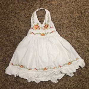 Halter top, embroidered dress